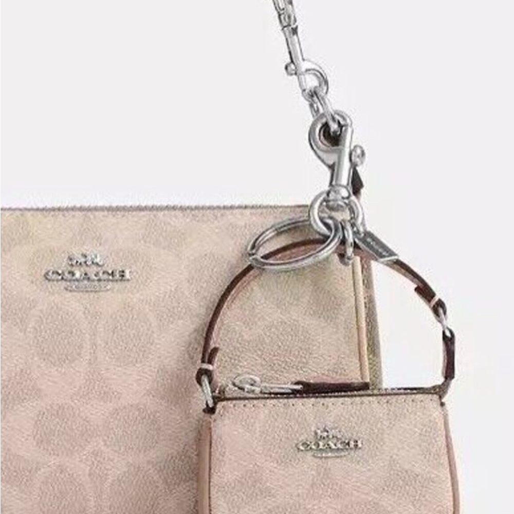 Coach Mini Nolita Bag Charm Signature Canvas NEW - Picture 3 of 4